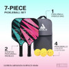 JOOLA PICKLEBALL PADDLES SET OF 2 REINFORCED FIBERGLASS SURFACE - TEAL/PINK