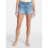 NO BOUNDARIES WOMEN'S MID-RISE DENIM SHORTS, 3" INSEAM - SIZE: 4 - MEDIUM WASH New
