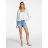 NO BOUNDARIES WOMEN'S MID-RISE DENIM SHORTS, 3" INSEAM - SIZE: 4 - MEDIUM WASH New
