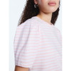 FREE ASSEMBLY PLUS CREWNECK TEE PUFF SLEEVES SIZE M - ELOUISE STRIPE ROSE BLUSH New