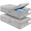 SUPOWIN UNDERBED STORAGE CONTAINERS BIN WITH LIDS LARGE UNDER BED STORAGE - GRAY