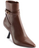 KARL LAGERFELD PARIS WOMEN'S KARLY STILETTO HEELED BOOTIES - SIZE: 6 - COGNAC