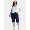 JUST MY SIZE WOMEN'S PLUS SIZE PULL ON STRETCH CAPRI - SIZE: 4X - HEARTPRINT