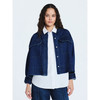 SCOOP WOMEN'S CROPPED OVERSIZED BUTTON-DOWN SHIRT - SIZE: WOMEN M - MEDIUM WASH New