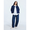 SCOOP WOMEN'S CROPPED OVERSIZED BUTTON-DOWN SHIRT - SIZE: WOMEN M - MEDIUM WASH New