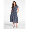 TIME AND TRU WOMEN’S SMOCKED WAIST MIDI DRESS,FLUTTER SLEEVES - 1X - DARK NAVY