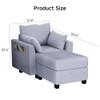 REAL RELAX 31.8" CHAISE LOUNGE CHAIR COMFY CHAISE SOFA RECLINER LIGHT GREY