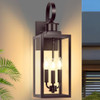 YOCHOICE 19" Large Outdoor Wall Lights - 3 Light, Brown B06138P - Brown