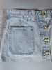 FREE ASSEMBLY MINI SKIRT WASH GOLD BUTTON HIGH WAIST SIZE 4 - LIGHT BLUE JEAN