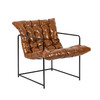 GIA MID CENTURY MODERN SLING ACCENT CHAIR SET OF 1, BROWN PU LEATHER - BLACK New