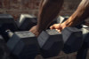 Fitvids RUBBER ENCASED EXERCISE FITNESS HEX DUMBBELL 50LB SINGLE - BLACK