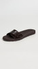157872-200 TORY BURCH WOMEN'S BUCKLE SLIDES/WOMEN'S MEDIUM SIZE 8 DARK COCOA
