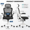 FINATI ERGONOMIC OFFICE CHAIR MESH DESK ADJUSTABLE HEADREST LUMBAR - BLACK