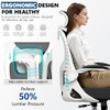 FINATI ERGONOMIC OFFICE CHAIR MESH DESK ADJUSTABLE HEADREST LUMBAR - BLACK