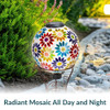 Sunnydaze 10-Inch Solar Gazing Ball Garden Outdoor Glass Gazing Globe - Dahlias