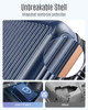 LIGHT FLIGHT CARRY ON LUGGAGE 22X14X9 AIRLINE APPROVED DURABLE HARD SHELL - BLUE