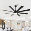 CJOY 84 Inch Ceiling Fan with Lights 8-Blade Reversible DC Motor DC1131-8B/84