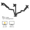Fellowes Platinum Series Triple Monitor Arm for 27" Monitors 8042601 - BLACK