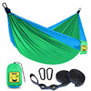 SZHLUX Kids Hammock - Camping Gear with 2 Tree Straps and Carabiners Blue/Green