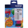 BROTHER LC2033PKS CYAN/MAGENTA/YELLOW HIGH YIELD INK CARTRIDGE 3/PACK New