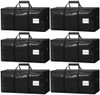 VISVEIL 6 Pack Heavy Duty Moving Bags Padded Wrap Around Handles - Black