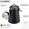 COLETTI CLASSIC PERCOLATOR COFFEE POT CAMPING PERCOLATOR CAMPFIRE COFFEE BLACK New