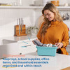 ECR4Kids Scoop Front Storage Bins Multipurpose Organization Seafoam 10-Piece