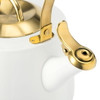 THYME&TABLE 1.8L STAINLESS STEEL STOVETOP TEA KETTLE - WHITE & GOLD New