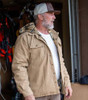 LEGENDARY WHITETAILS MENS STOCKYARDS CANVAS WESTERN COAT SIZE LARGE - KHAKI New