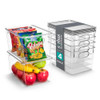 SORBUS 4-PACK LARGE CLEAR PLASTIC STORAGE BINS WITH LIDS FR-BCR4 - CLEAR