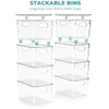 SORBUS 4-PACK LARGE CLEAR PLASTIC STORAGE BINS WITH LIDS FR-BCR4 - CLEAR