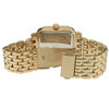 PEUGEOT WOMEN RECTANGLE DRESS WATCH WITH CRYSTAL DECORATED BEZEL - GOLD