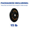 BALANCEFROM OLYMPIC BUMPER PLATE WEIGHT PLATE WITH STEEL HUB,BLACK, 15LBS SINGLE