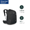 OSPREY FAIRVIEW 40L WOMEN'S TRAVEL BACKPACK CARRY ON LAPTOP SLEEVE - BLACK New