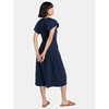 TIME AND TRU WOMEN'S DOUBLE CLOTH COTTON MIDI DRESS - SIZE: WOMEN XL - DARK NAVY New