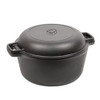 Commercial Chef 2-in-1 5-Qt. Dutch Oven 10.25-Inch Skillet Lid Cast Iron Black