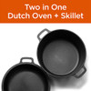 Commercial Chef 2-in-1 5-Qt. Dutch Oven 10.25-Inch Skillet Lid Cast Iron Black