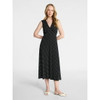 TIME AND TRU WOMEN'S SLEEVELESS V-NECK MIDI DRESS SIZE: M - BLACK SOOT POLKA DOT New