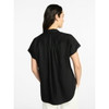 TIME AND TRU WOMEN'S CHAMBRAY CAMP SHIRT SIZE: L - BLACK SOOT WASHED New
