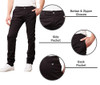 GALAXY BY HARVIC MEN CHINO PANTS, MULTI POCKET, 40/30, BLACK