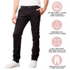 GALAXY BY HARVIC MEN CHINO PANTS, MULTI POCKET, 40/30, BLACK