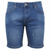 GALAXY BY HARVIC BLU ROCK DEMIN MEN’S JEAN SHORTS - SIZE: MEN 34 - MEDIUM BLUE New