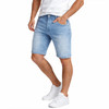 GALAXY BY HARVIC BLU ROCK DEMIN MEN’S JEAN SHORTS - SIZE: MEN 34 - LIGHT BLUE New