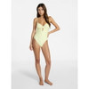 NO BOUNDARIES FEMME FLORAL PRINT ONE-PIECE SWIMSUIT SIZE LARGE 12-14 - YELLOW New