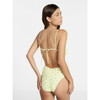 NO BOUNDARIES FEMME FLORAL PRINT ONE-PIECE SWIMSUIT SIZE LARGE 12-14 - YELLOW New