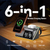 4URPC 6-IN-1 ALARM CLOCK WIRELESS CHARGING APPLE DEVICES - GRAY/BLACK