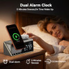 4URPC 6-IN-1 ALARM CLOCK WIRELESS CHARGING APPLE DEVICES - GRAY/BLACK