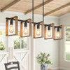 BRIGHTEVER 53" FARMHOUSE KITCHEN ISLAND LIGHTING 5-LIGHT - WOOD New