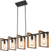 BRIGHTEVER 53" FARMHOUSE KITCHEN ISLAND LIGHTING 5-LIGHT - WOOD New