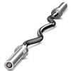 ELEVENS OLYMPIC BARBELL 7FT CURL BAR 4FT EZ BAR WITH KNURLED - SILVER/BLACK